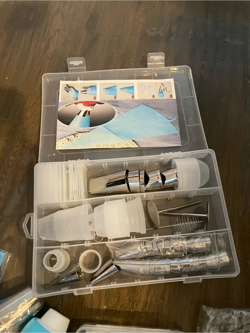 Cake Decorating Kit Set Reusable Piping Bags & Stainless Steel Tips Partial Set